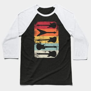 Vintage Retro Guitar Collection Baseball T-Shirt